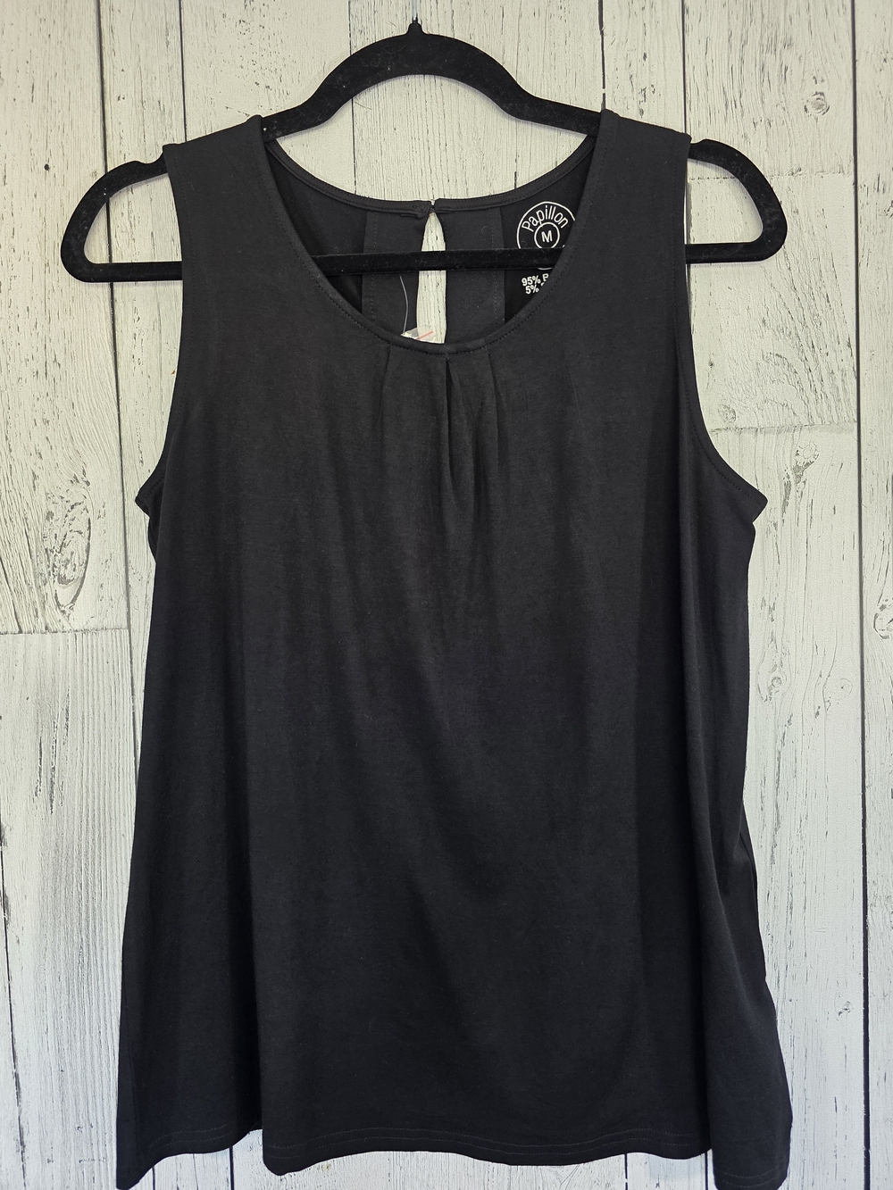 Papillon Bamboo Sleeveless Tank Top Black Size Medium Layering Top Casual